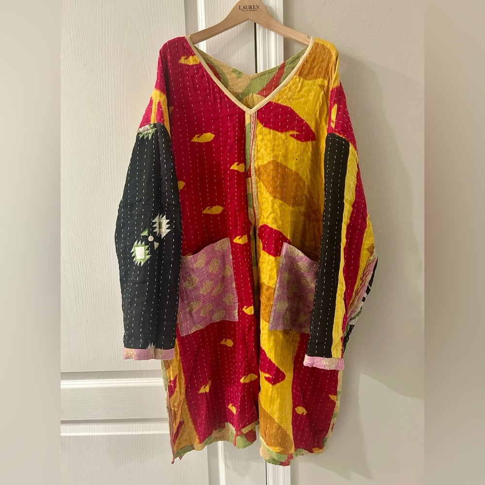 Colorful Kantha Long Sleeve Tunic - Picture 2 of 7